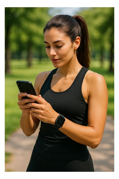 Donna sportiva che usa app contacalorie come myfitnesspal sticker