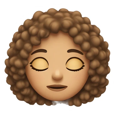 Sleeping curly hair girl sticker
