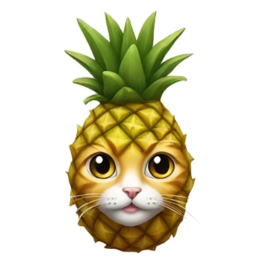 cat as a pineapple sticker