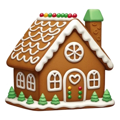 gingerbread house cookie with white icing sticker