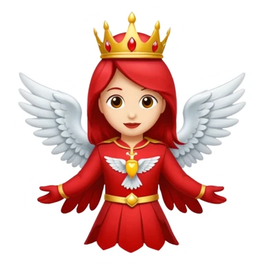 Hasta, roja, con alas y unas carita majica sticker