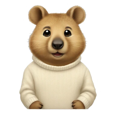 Quokka wearing an ivory sweater sticker
