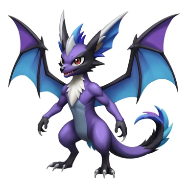 Noibat-Noivern-Mightyena-Silvally-Fakémon-hybrid-creature (full body)  sticker