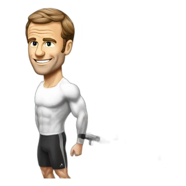 Macron at thé gym sticker