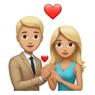 Blonde Man proposing to brunette woman sticker