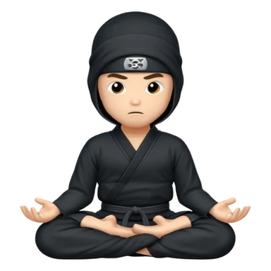 ninja meditating sticker