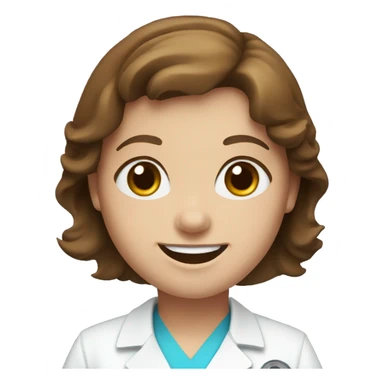 Nurse, with brown hair, big smile, blue eyes  sticker