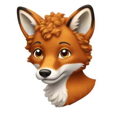 fox with curly hair sticker