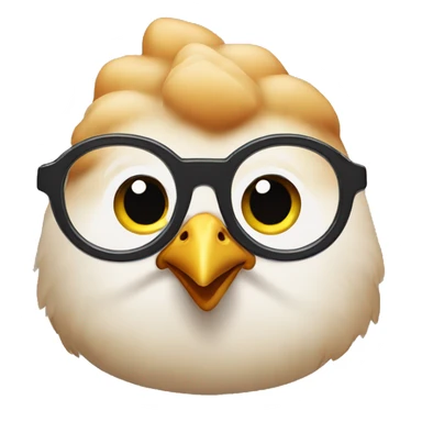 chicken breast with black glasses sticker