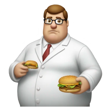 Peter griffin eating a cheeseburger, looking seductively  sticker