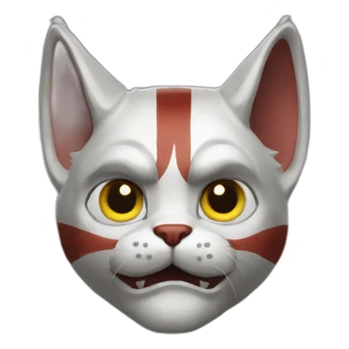 cat kratos from god of war sticker