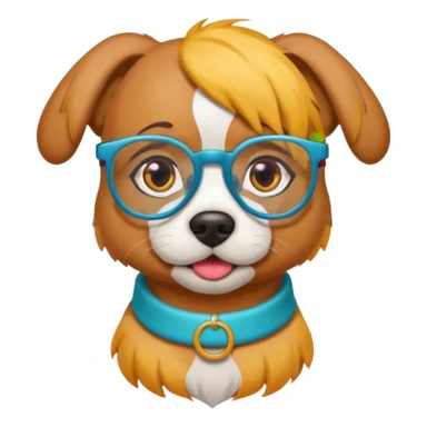 dog with colored hair and spectacles sticker