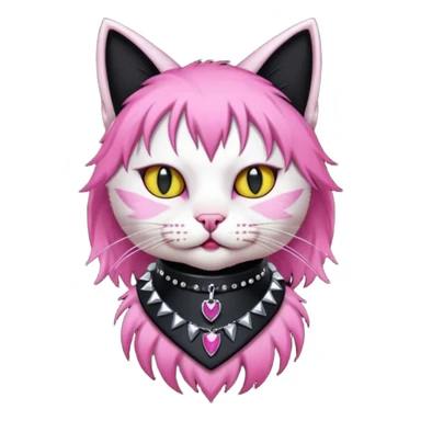 pink haired metalhead  cat sticker