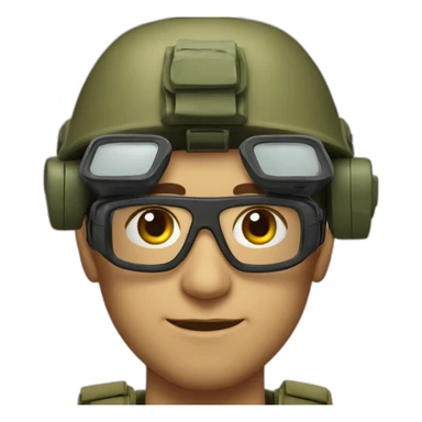 israeli soldier with vr glasses from 45 degrees sticker