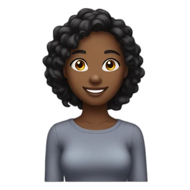 23 year old african girl with black hair smiling sticker