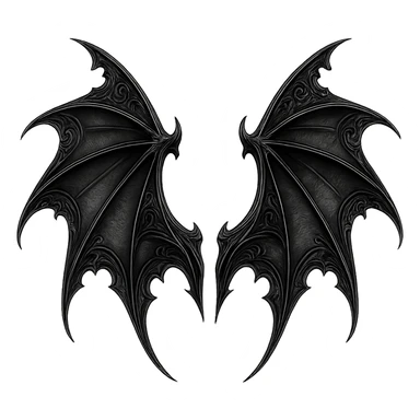 goth black bat wings sticker