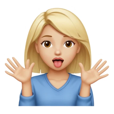 Girl with her tongue out and her hands going to the side sticker