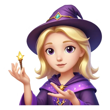 character casting a magic spell with sparkles and magic effects sticker