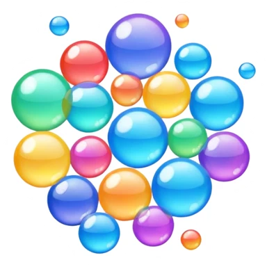 Create an emoji for a bubble boom with an explosion with bubbles sticker