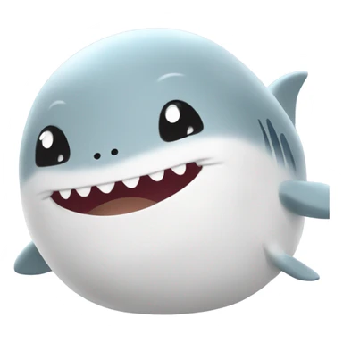 small and cute shark squishmallow, cute smile, gray and spotted sticker