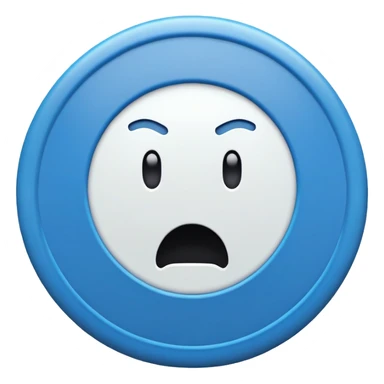 buffering symbol with a surprised face in the center sticker