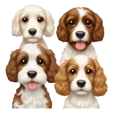 3 cavoodles one red/brown, one white and one cream sticker