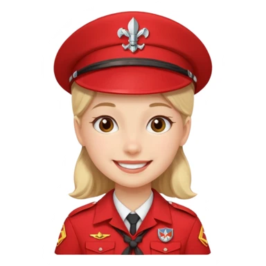 scout girl with red scout uniform sticker