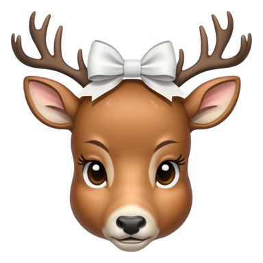 Deer with a white bow on head all sleepy sticker
