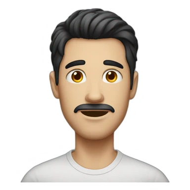 Dark-haired guy with a dizzy head sticker