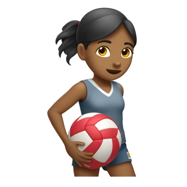 Una niña rematando un balón de voley sticker