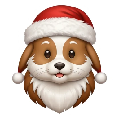 cute animal wearing a santa claus hat sticker