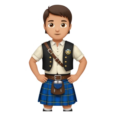  brunette man wearing scottish traditional clothes sticker