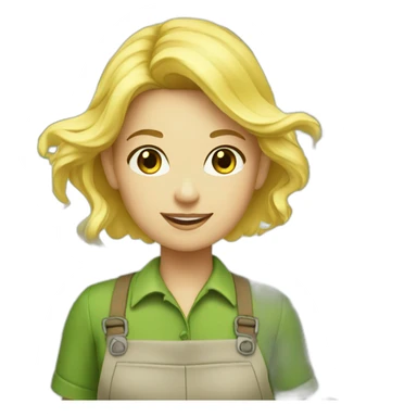 blonde gardener girl pretty sticker