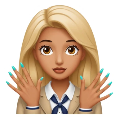 Preppy baddie with nails sticker