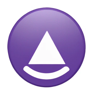 purple and white circle with a purple triange inside it sticker