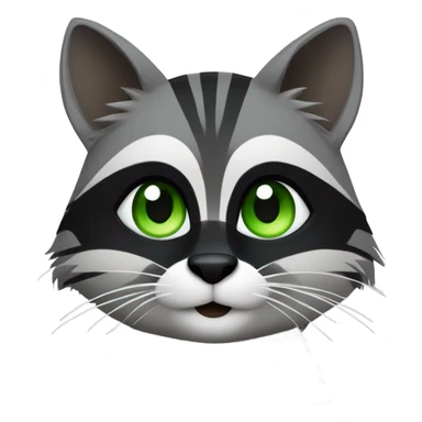Raccoon and gray cat  sticker