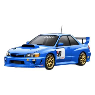 Blue subaru GC8 STI Rally Car sticker