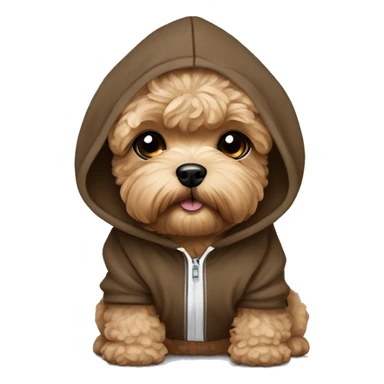 brown maltipoo wearing hoodie  sticker
