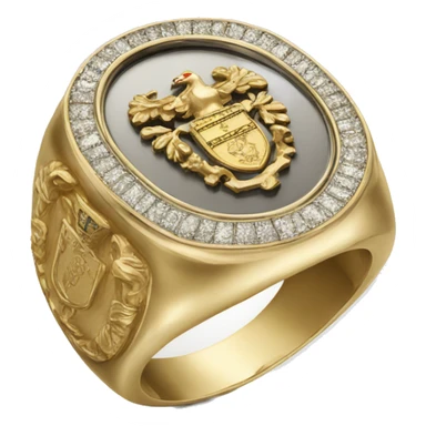 signet ring with coat of arms sticker