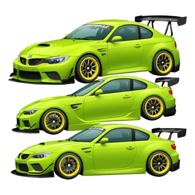 Emoji pack for R2 motorsport company, drift builds, motorsport parts, lime theme, just text on image sticker