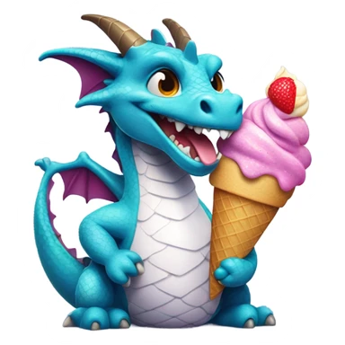 dragon with ice cream  sticker