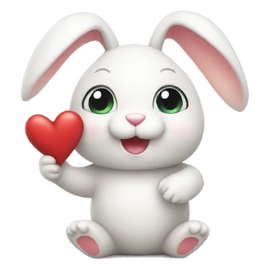cute bunny toy with heart sticker