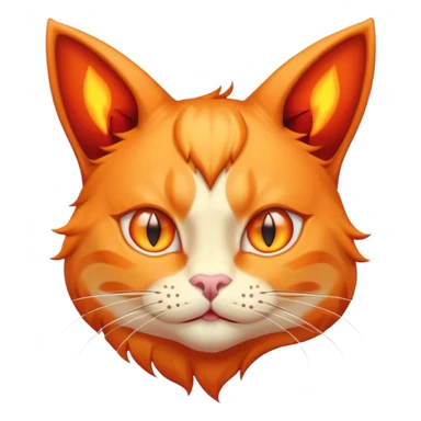 Orange cat with devil ears sticker