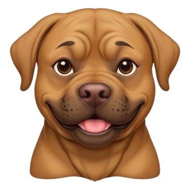Large light brown bull mastiff with a sweet smile  sticker