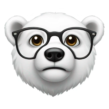 white bear with glasses sticker