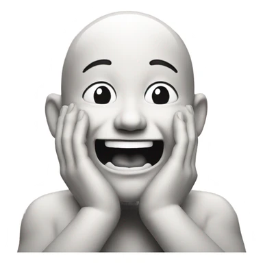 smily face with strong praying hands in mouth sticker