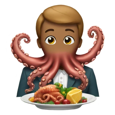 Eating an octopus for christmas dinner  sticker