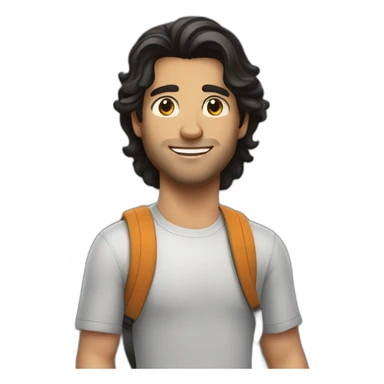 handsome guy with a longboard and dark hair sticker