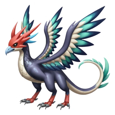 Trico-Dialga-Yveltal-Meloetta-Latias-Nargacuga-Noivern-hybrid-fusion-creature, full body sticker