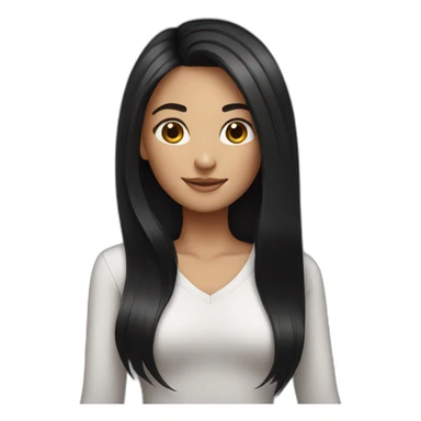 Girl Have a tall hair. Black hair sticker